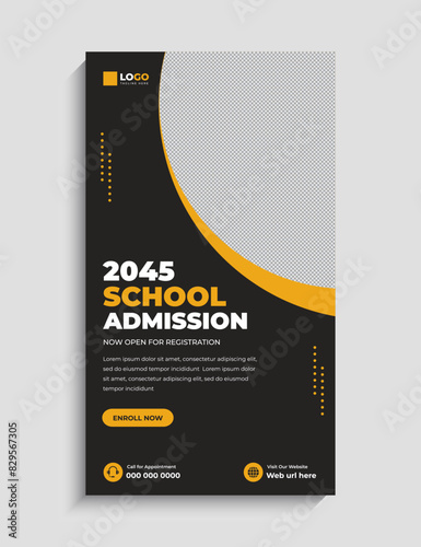 School Admission Facebook and Instagram Story Template
