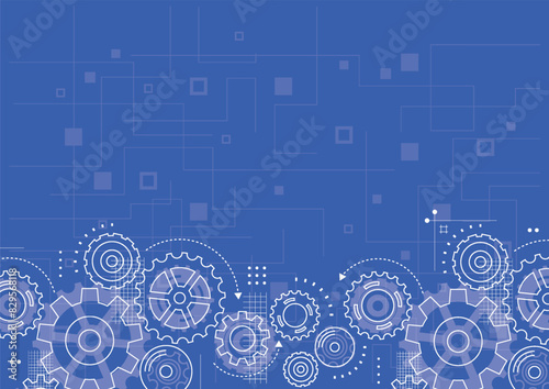 Abstract gear wheel mechanism background. Machine technology. Vector illustration