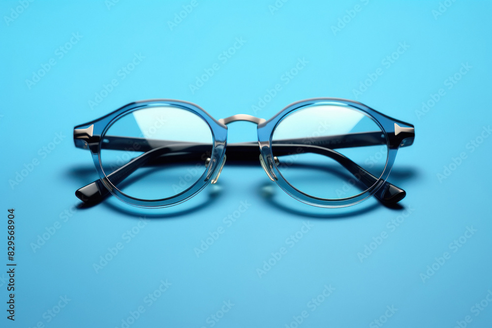 fashion optical glasses on a blue background fashion optical glasses on a blue background