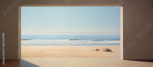 a view in laredo beach in a summer day. Copy space image. Place for adding text and design