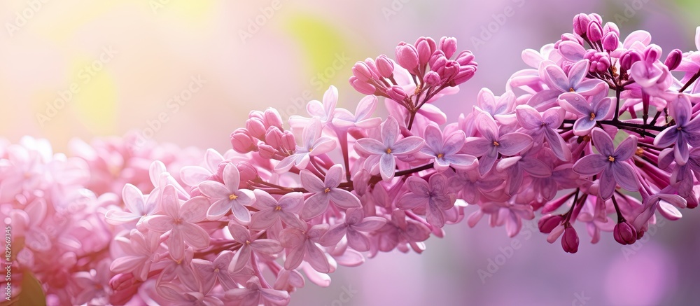 custom made wallpaper toronto digitalBlossoming pink lilac flowers on a branch create a beautiful floral background with copy space image