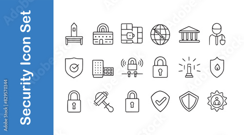 Security Icon Set with editable vector collections. 