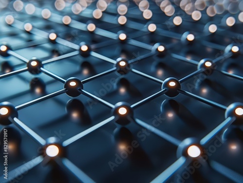Unveiling Graphene Complexity, Intricate Molecular Grid and Hexagonal Geometric Forms - Close-Up View of Graphene Surface for Nanotechnology Exploration