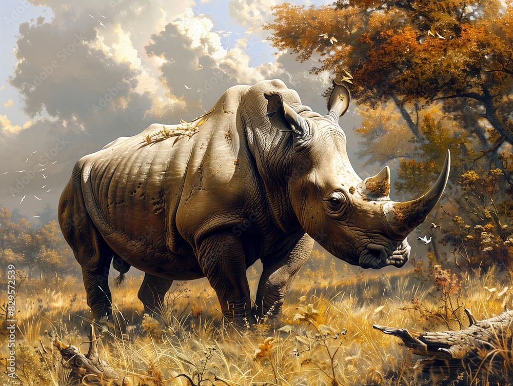 Fototapeta premium Rhinoceros in nature