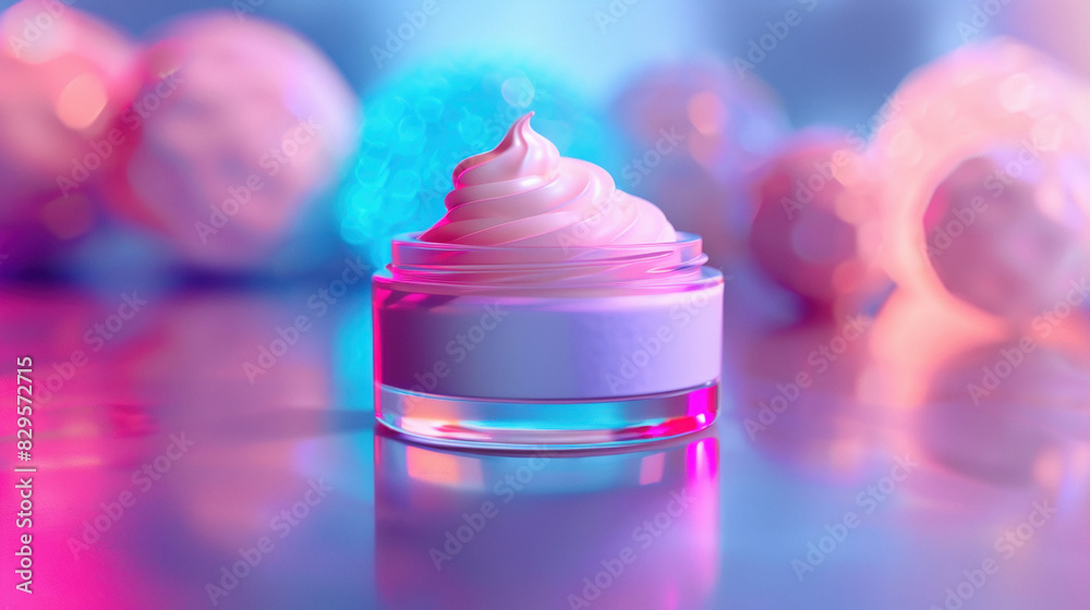 skincare soothing cream in the glass jar