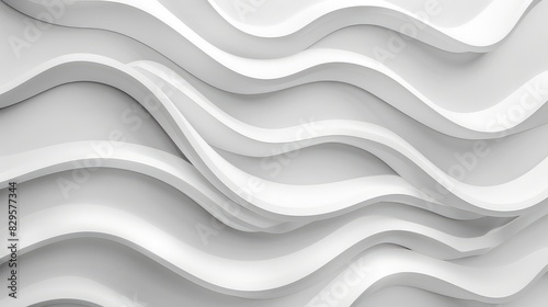 Clean and simple wave-like patterns in white blend naturally with a clean background, highlighting elegance and minimalism