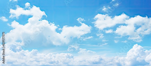 Blue sky with clouds in a scenic copy space image photo