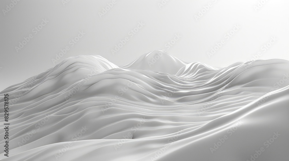 Obraz premium Clean white waves seamlessly flow into a minimalist background, emphasizing simplicity and elegance.