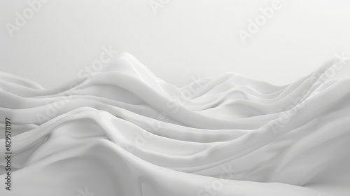 Clean white waves seamlessly flow into a minimalist background, emphasizing simplicity and elegance.