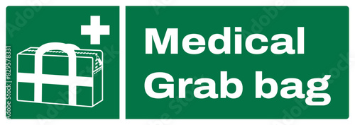 ISO emergency and first aid safety signs_medical grab bag landscape size 1/2 a4,a3,a2,a1