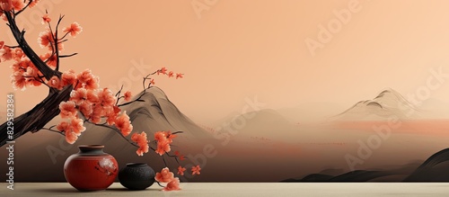 Background with a Japanese aesthetic with a copy space image
