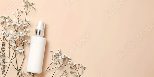 cosmetology, face care product, minimalism, photo of stock, place of the text pink, blue, green color, mockup template