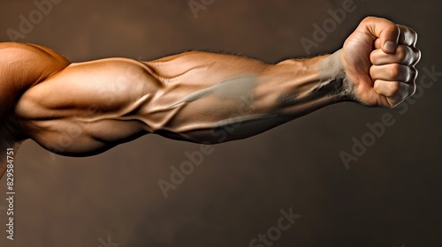 Muscular arm with powder effect