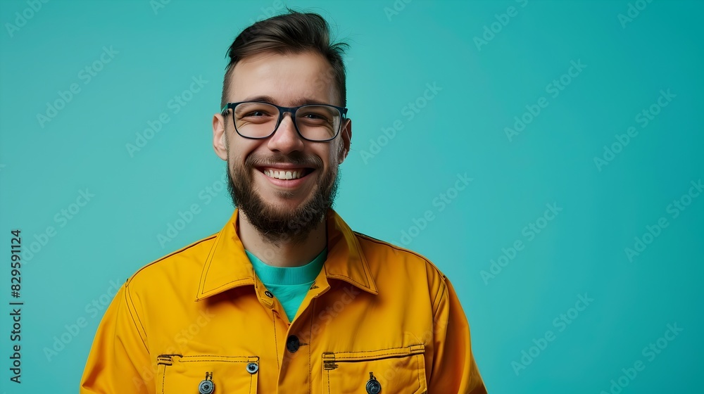 Fototapeta premium Skilled Director of Maintenance Exuding Happiness While Optimizing Industrial Equipment Performance