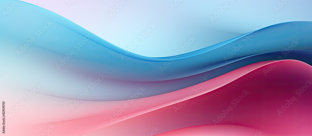 Fototapeta premium Colorful gradient background with soft blended blue and pink hues ideal for summer and spring concepts featuring a gentle wave effect and a dreamy abstract quality perfect for use as a copy space imag