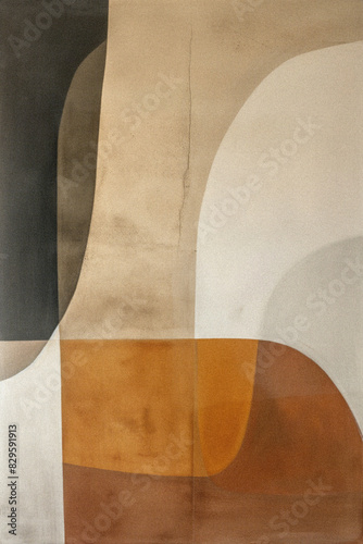 Bauhaus Inspired Abstract Geometric Poster, Eclectic Minimalist Art