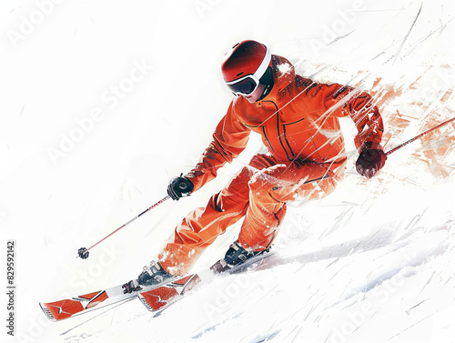 Illustration of an athlete in dynamic motion