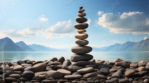 Tower made of stones symbolize inner balance and serenity