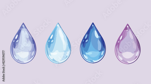 Blue water drop icon half colored waterdrop. Droplet