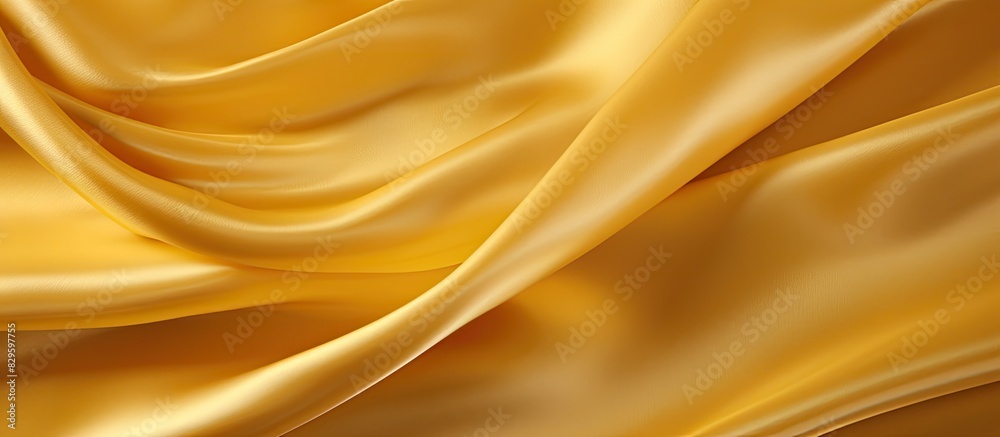 Fototapeta premium Gold luxury satin fabric texture for background. Copy space image. Place for adding text and design