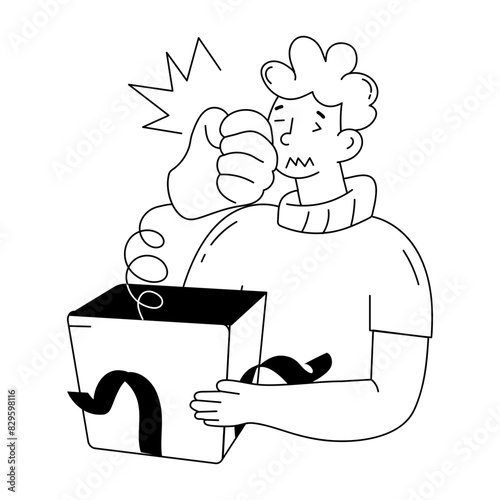 Scalable doodle mini illustration of april fool prank 