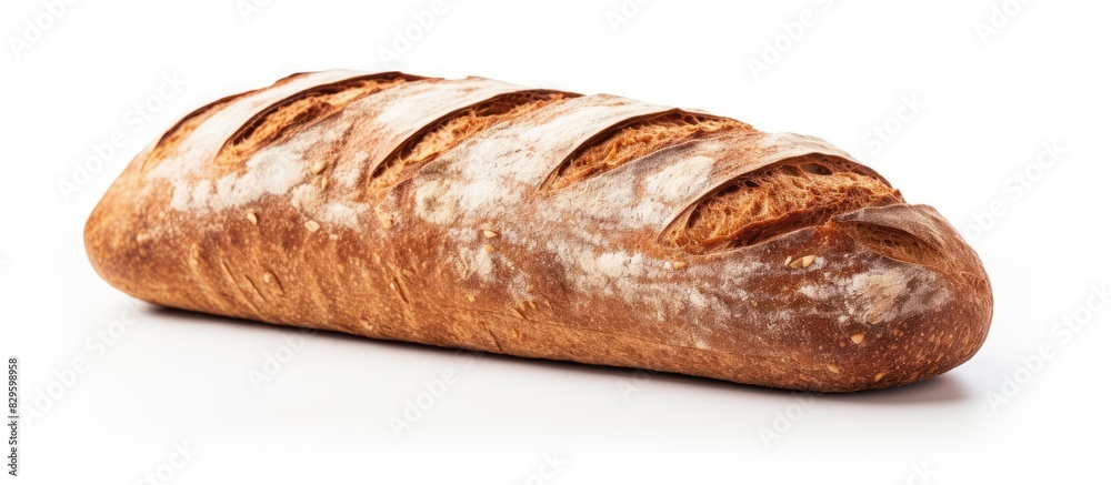 Bread isolated on a white background. Copy space image. Place for adding text and design Bread isolated on a white background. Copy space image. Place for adding text and design
