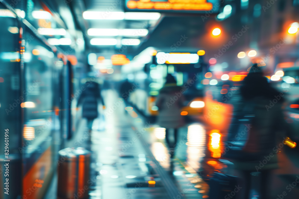 Blurred Image of People at a Busy Subway Station. Blurred Image of People at a Busy Subway Station.