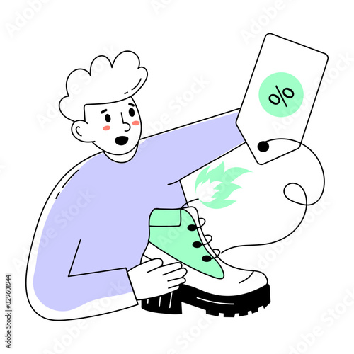 Well-designed doodle mini illustration of shoe discount 