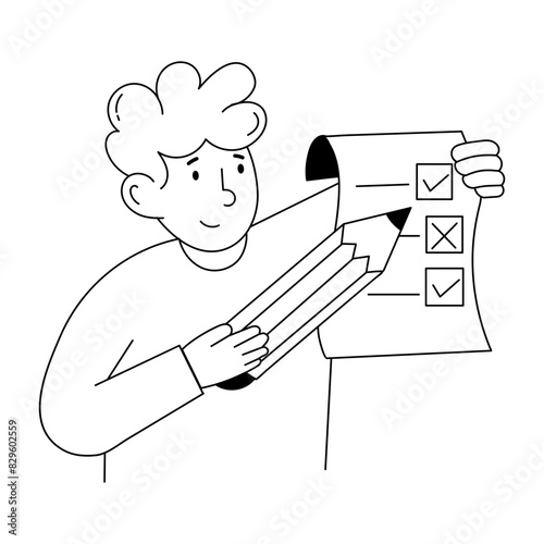 A doodle style mini illustration of shopping list 