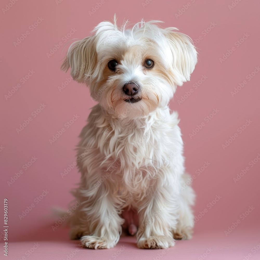 Portrait of a white Maltese puppy, bichon dog, bichon frise,Generative AI. Portrait of a white Maltese puppy, bichon dog, bichon frise,Generative AI.