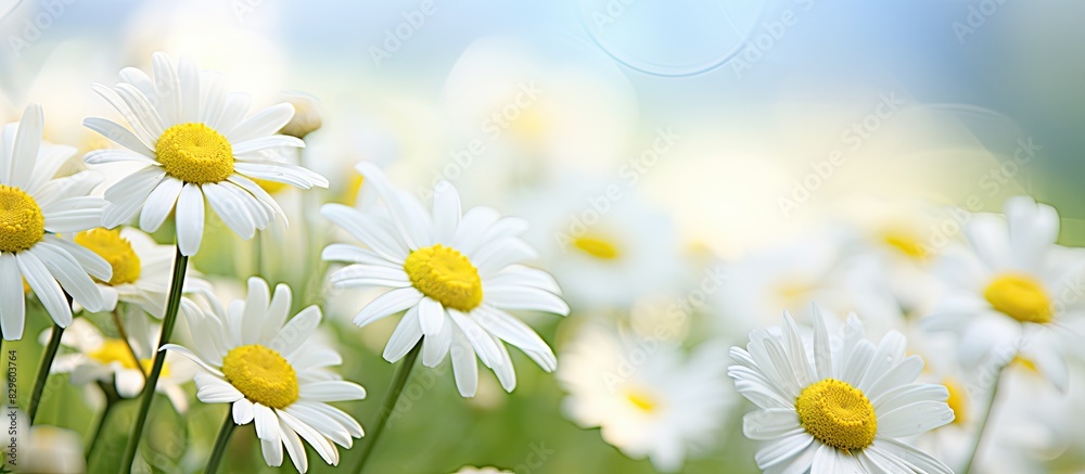 Close up of chamomile with a blurred background ideal for a copy space image Close up of chamomile with a blurred background ideal for a copy space image