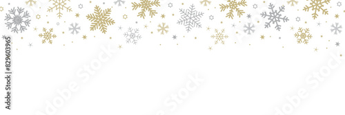 bright banner christmas card with snowflake border vector illustration