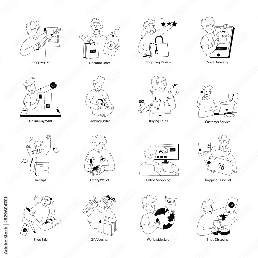 Latest Collection of Shopping Doodle Mini Illustrations
Latest Collection of Shopping Doodle Mini Illustrations