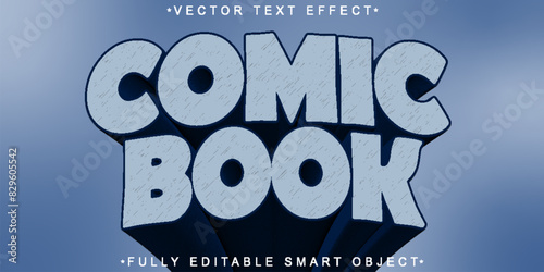 Retro Soft Blue Comic Book Vintage Vector Fully Editable Smart Object Text Effect