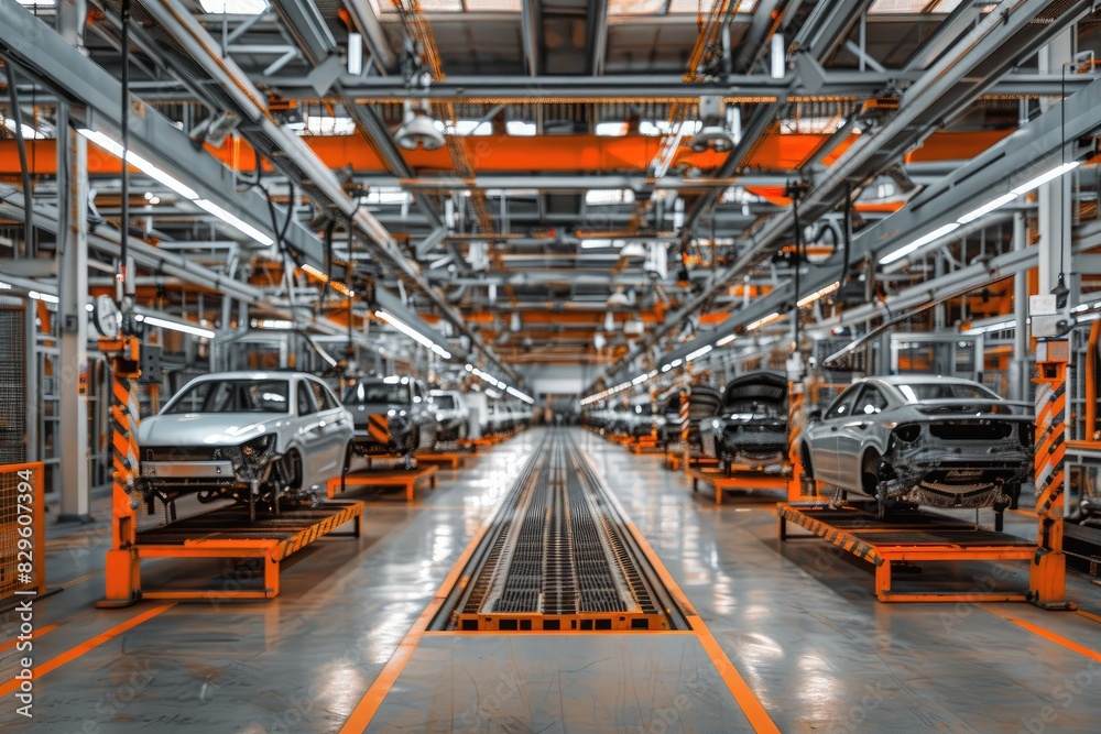 Car repair service center inside a car repair shop