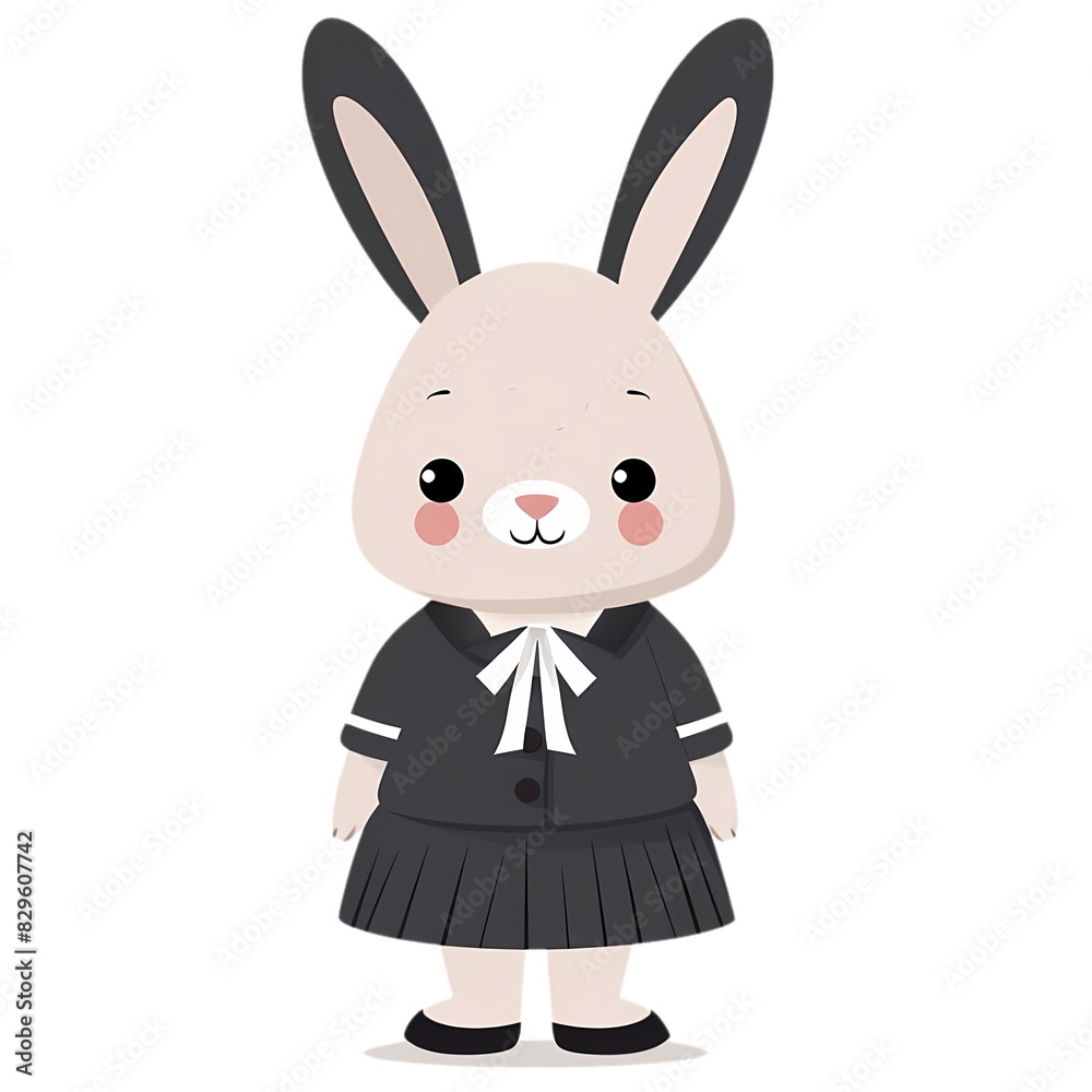 Obraz premium Rabbit wearing a Japanese school uniform