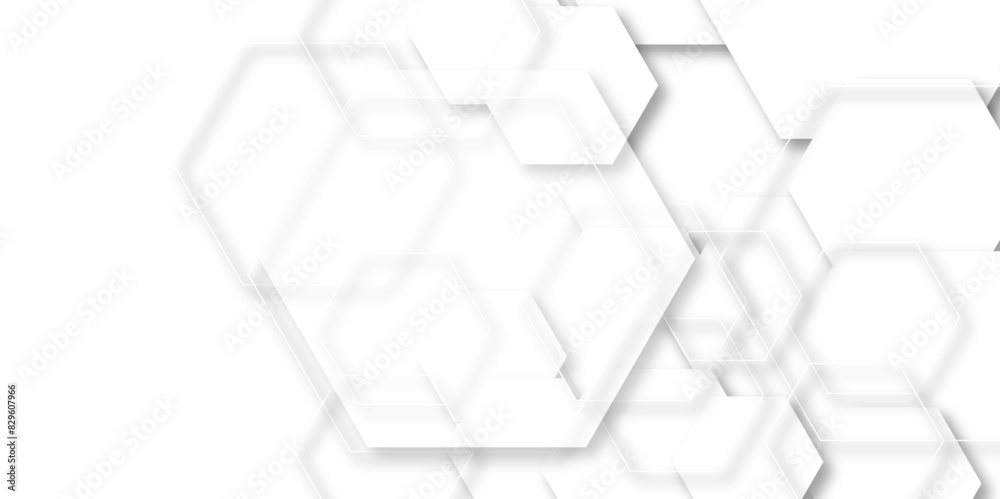 Luxury white and grey hexagonal abstract background with shadow. Geometric 3d texture illustration. Abstract hexagonal concept technology, banner and wallpaper background. Luxury white and grey hexagonal abstract background with shadow. Geometric 3d texture illustration. Abstract hexagonal concept technology, banner and wallpaper background.