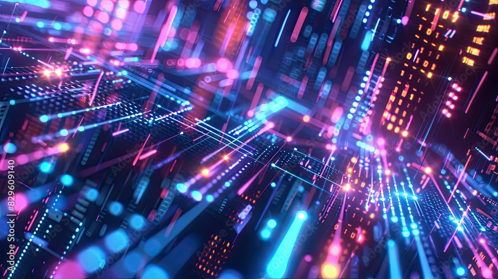 Neon blockchain pathways in cyberspace