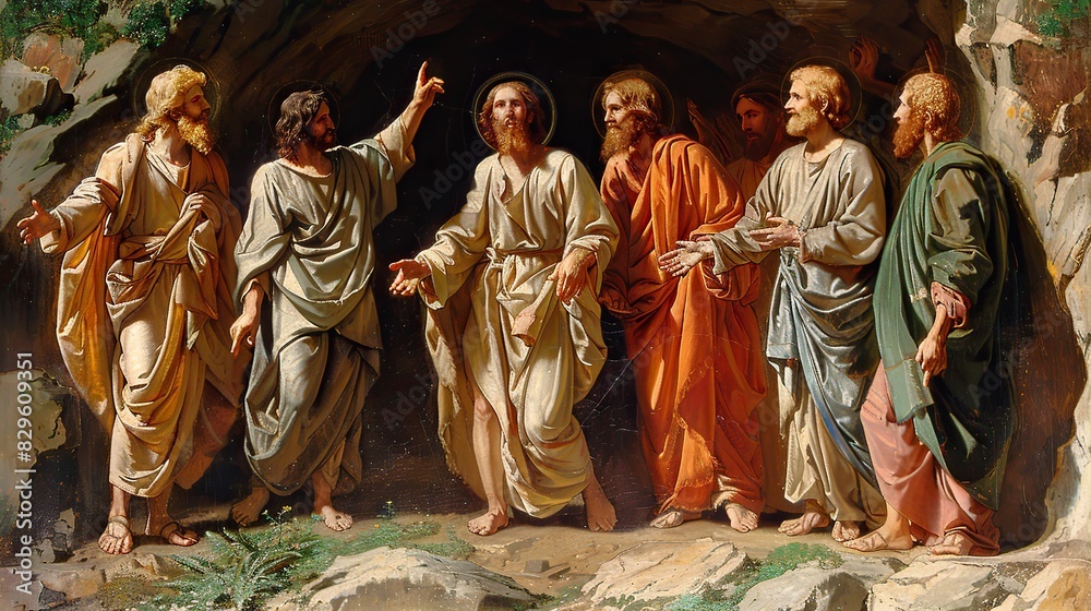 A depiction of Jesus Christ raising Lazarus from the dead. A depiction of Jesus Christ raising Lazarus from the dead.