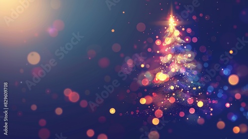 Abstract Dazzling Christmas Tree Background  Glittering Sparkles and Shimmering Particles in Festive Lights - 