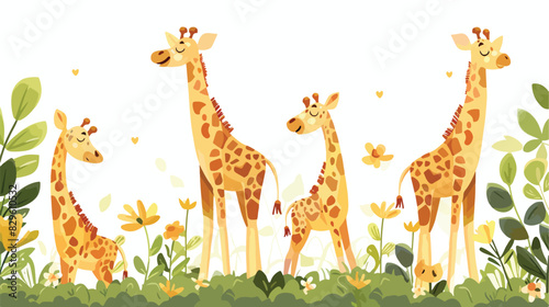 children educational game with different cute giraffe