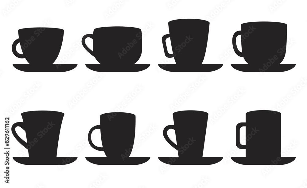 cup logo set, cup icon set vector.