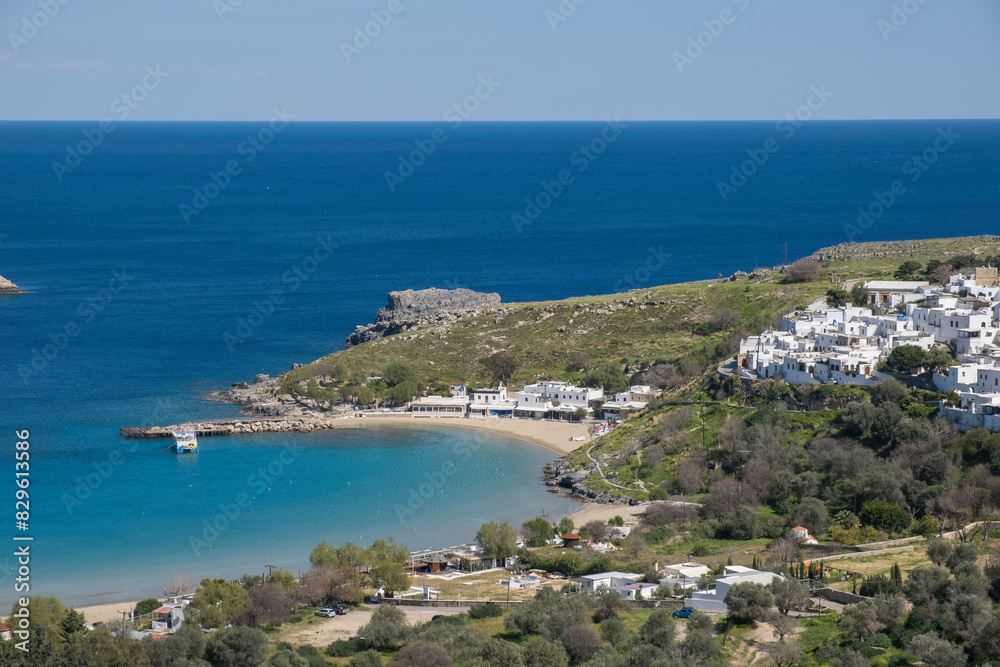 Blick auf die Pallas Beach, Lindos