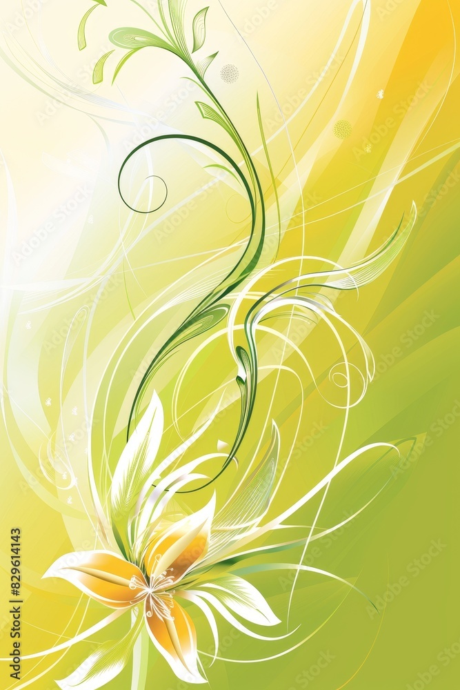 Elegant Green and Yellow Flower Background Elegant Green and Yellow Flower Background
