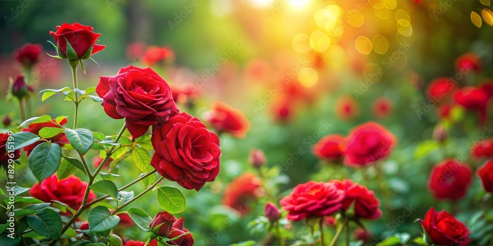 Rose Garden Blur: A romantic, red and green blurred background featuring the timeless beauty of a rose garden.
Rose Garden Blur: A romantic, red and green blurred background featuring the timeless beauty of a rose garden.