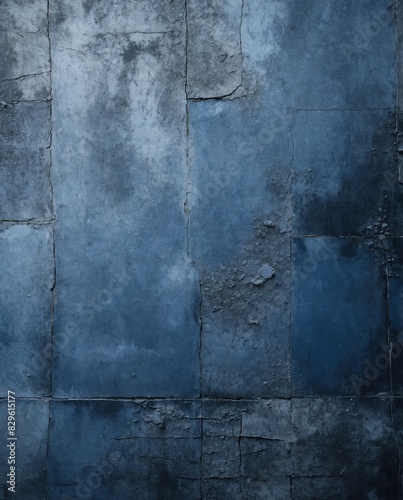 Grungy concrete texture in dark blue hues for an abstract backdrop.