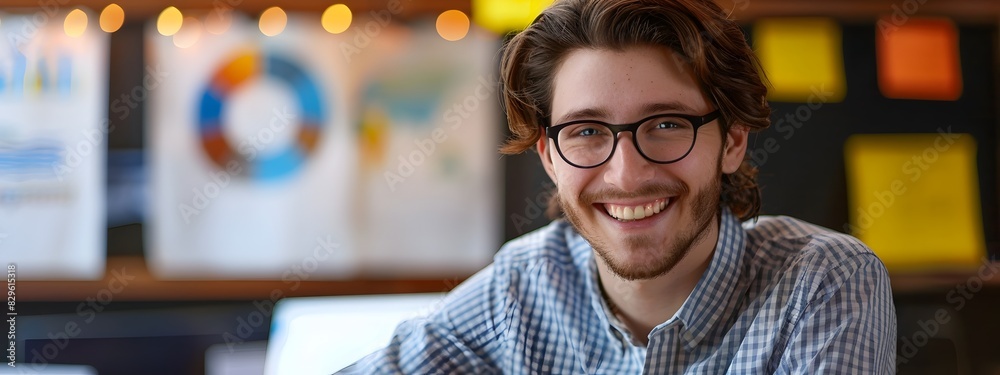 Obraz premium Joyful Actuary Specializing in Numbers A Rewarding Career in Finance