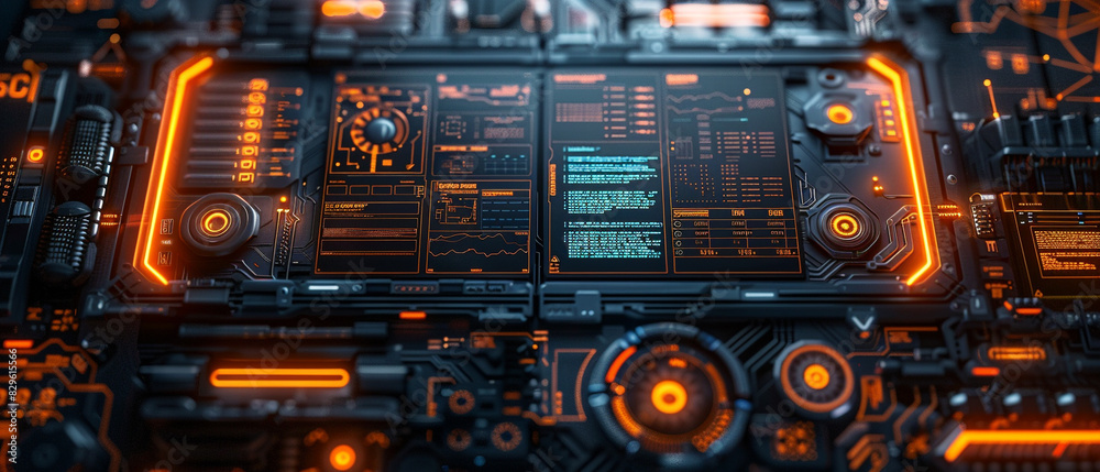 Fototapeta premium checklist top view, featuring a detailed checklist for logistics management, ensuring accuracy in operations, robotic tone, Complementary Color Scheme