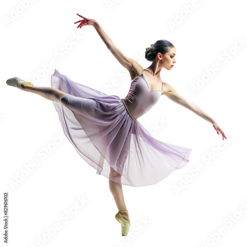 Portrait of a ballet dancer isolated on white