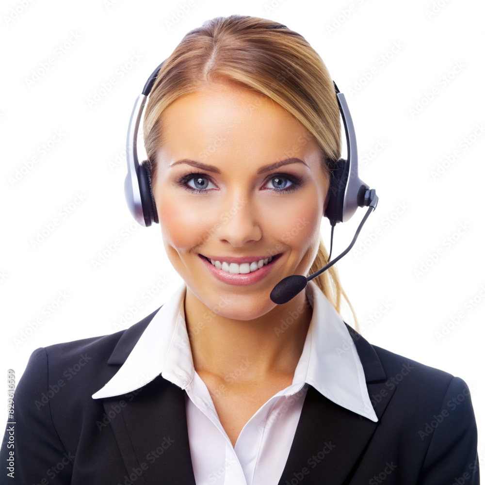 Portrait of a receptionist isolated on white Portrait of a receptionist isolated on white